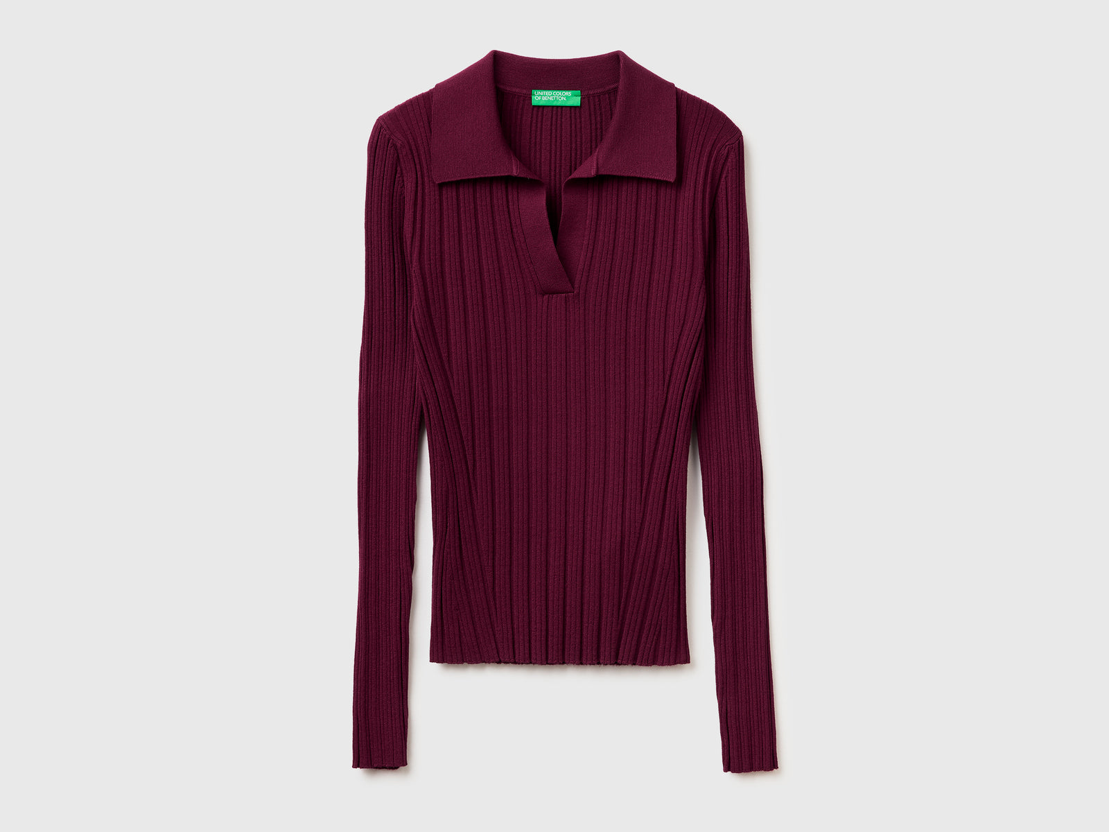 Ribbed sweater with polo collar - ucb_image_FS