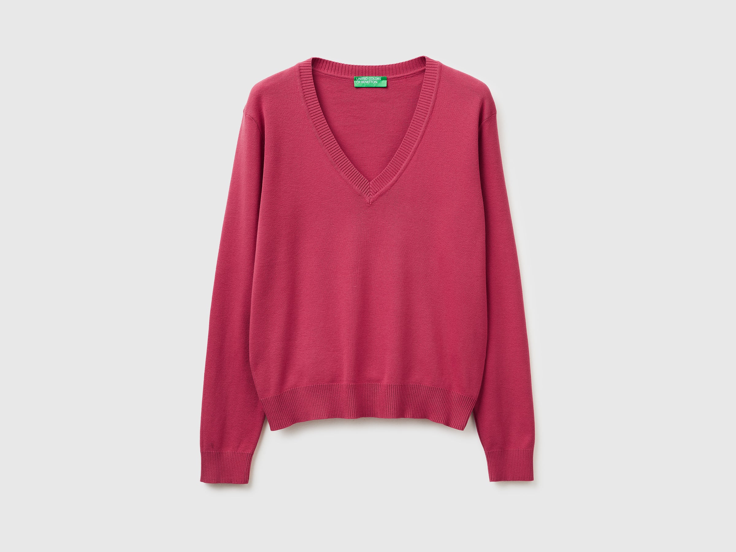 Camisola ameixa em algodão tricot com decote em V - ucb_image_FS