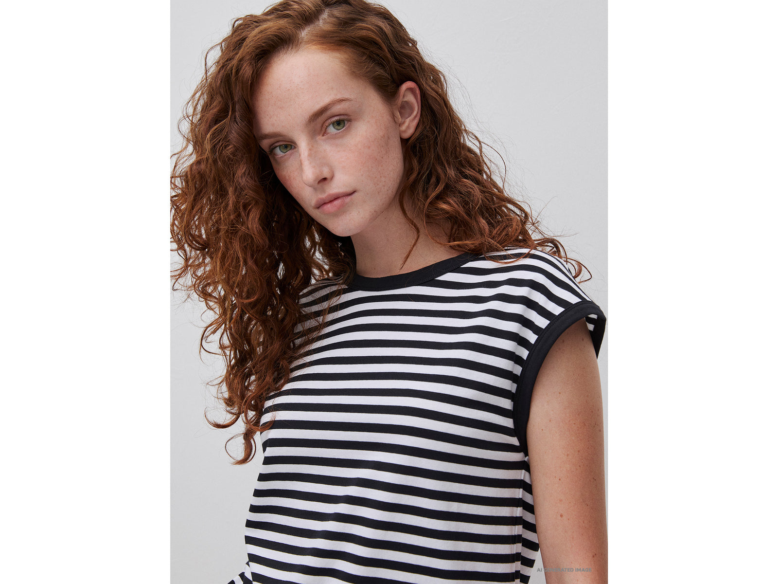 Striped sleeveless T-shirt