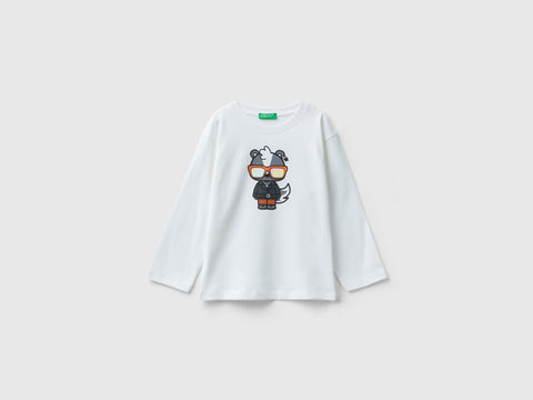 T-shirt com estampa em algodão de fibra longa - ucb_image_FS