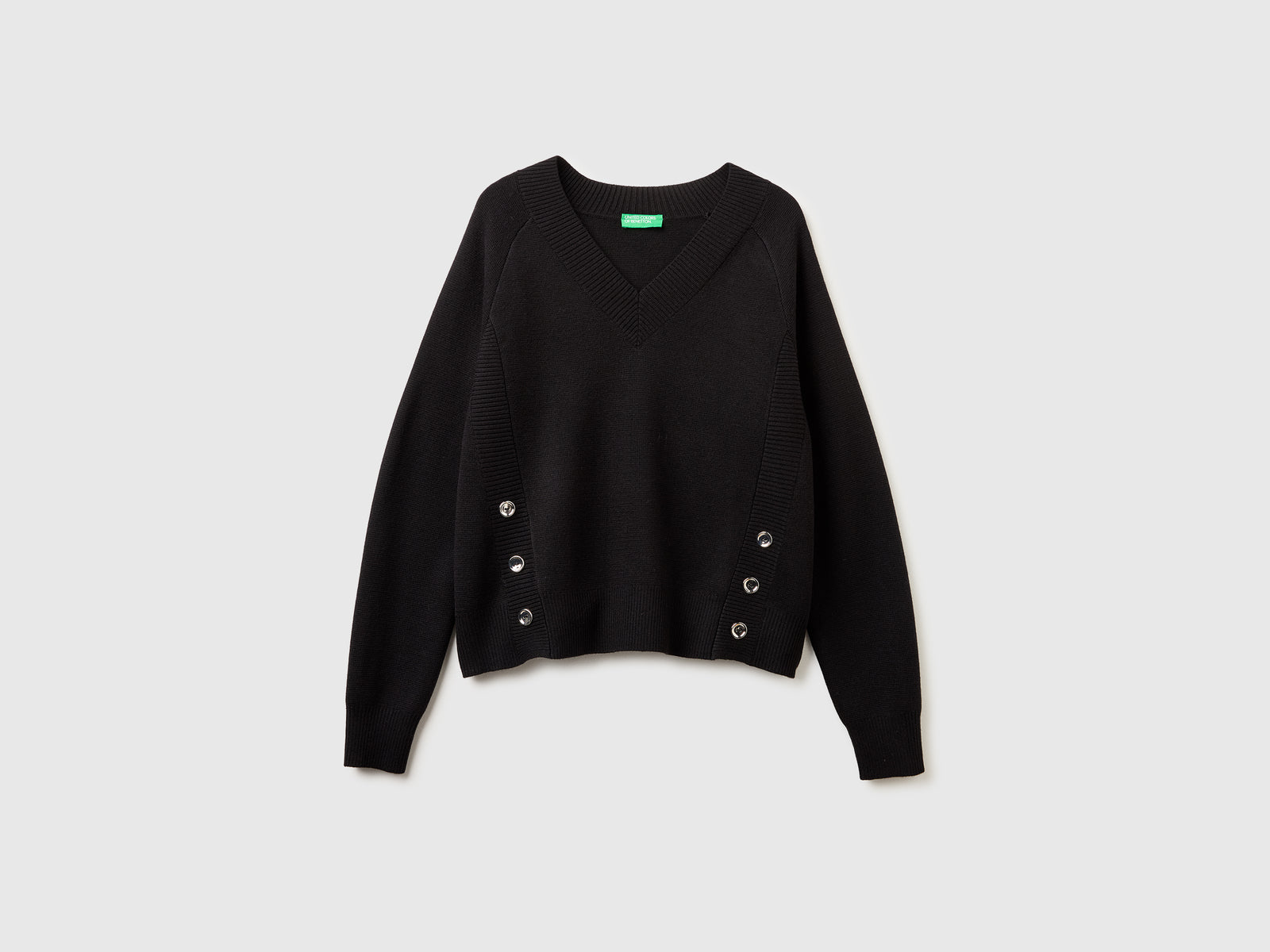 Knit sweater with V-neck - ucb_image_FS