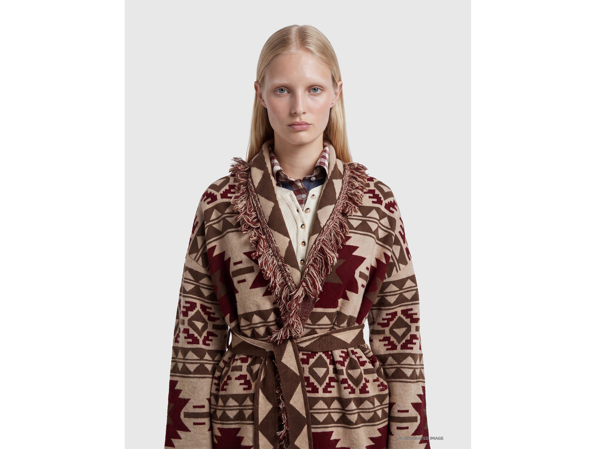 Casaco de malha jacquard com franjas - ucb_image_FY