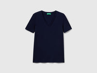 T-shirt em algodão puro com decote em V - ucb_image_FS