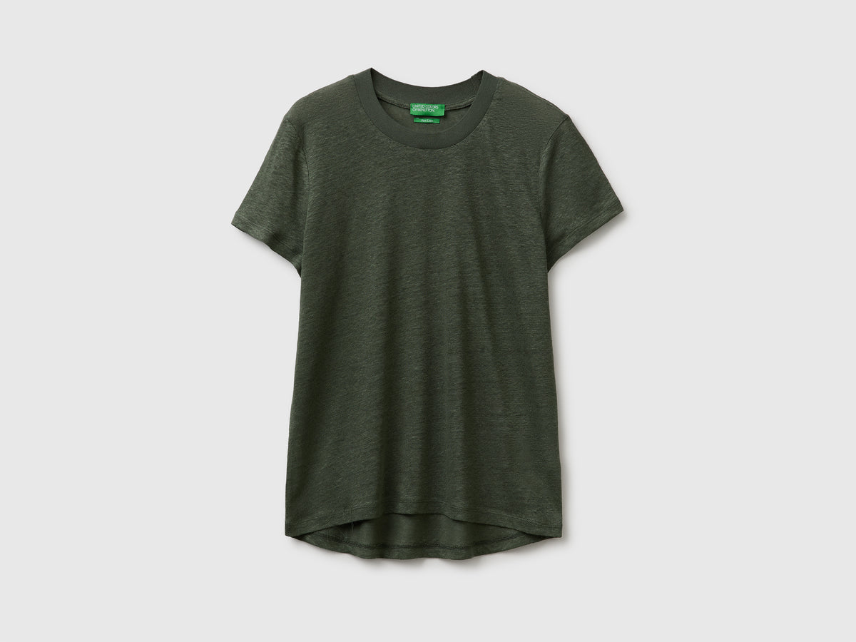 Crew neck T shirt pure linen