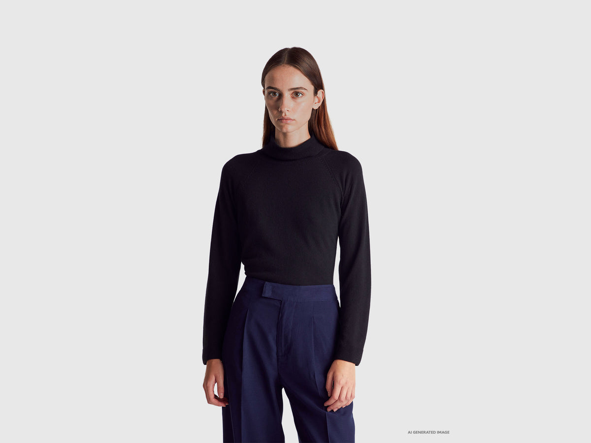 turtleneck sweater cashmere wool blend