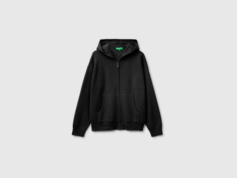 Camisola com fecho de correr e capuz em mistura de lã e caxemira - ucb_image_FS