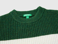 Camisola de gola redonda às riscas em mistura de lã - ucb_image_DS1
