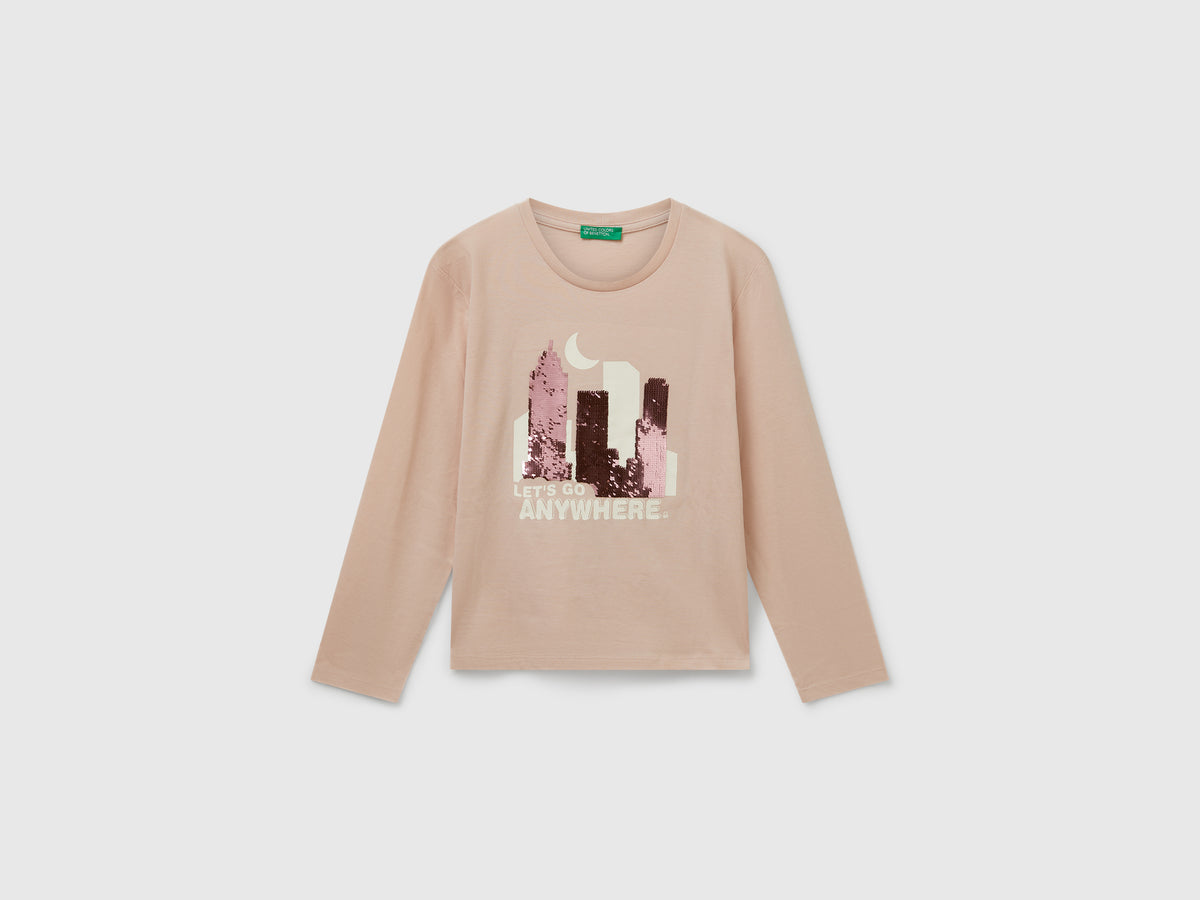 T-shirt com lantejoulas em algodão - ucb_image_FS