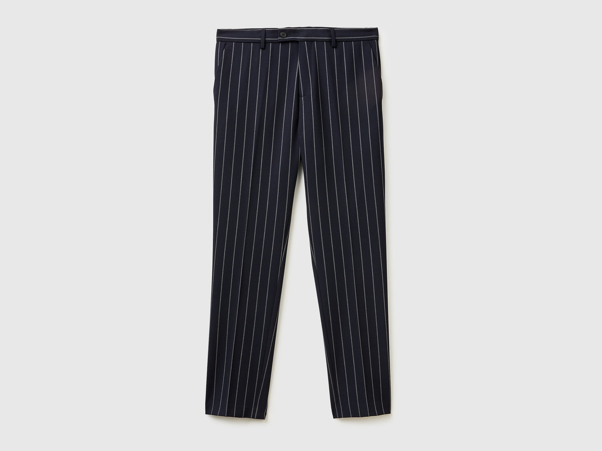 Slim fit striped trousers
