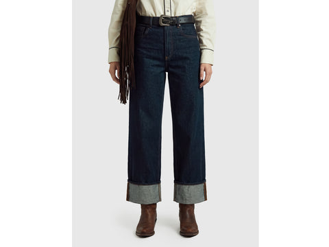 Jeans cropped com dobra lavagem rinse - ucb_image_F