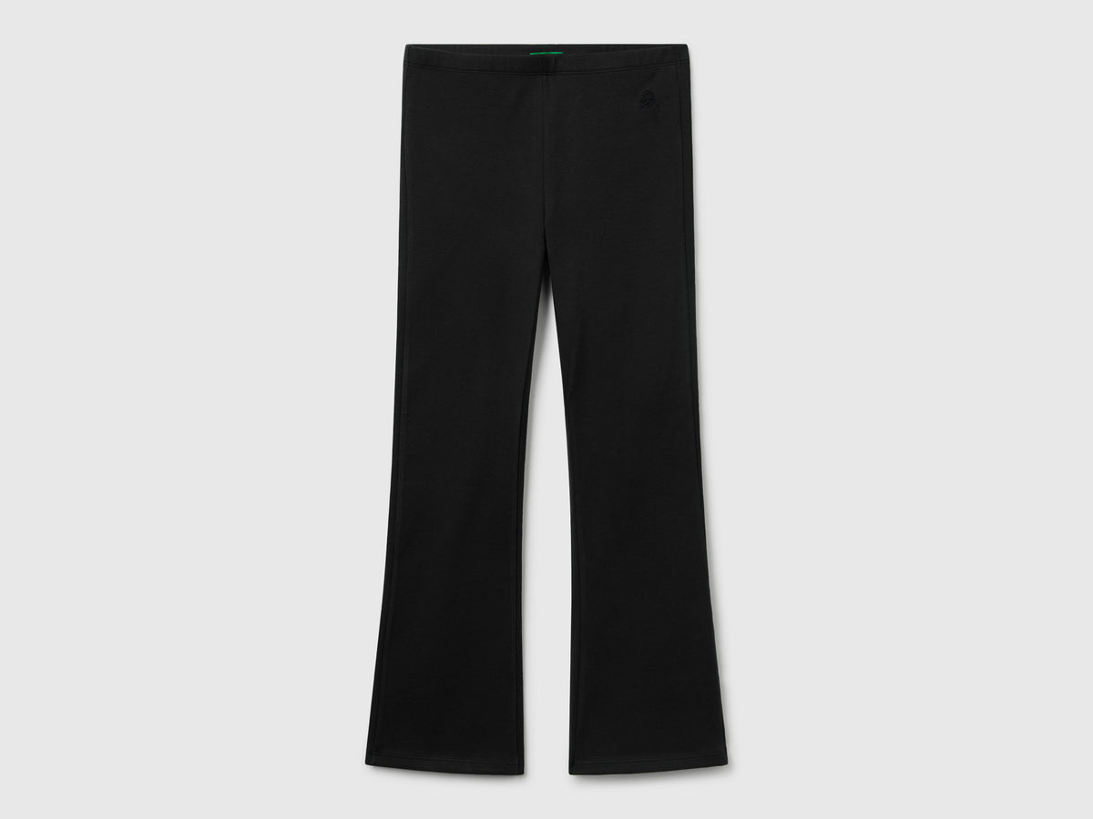 Stretch cotton flared leggings