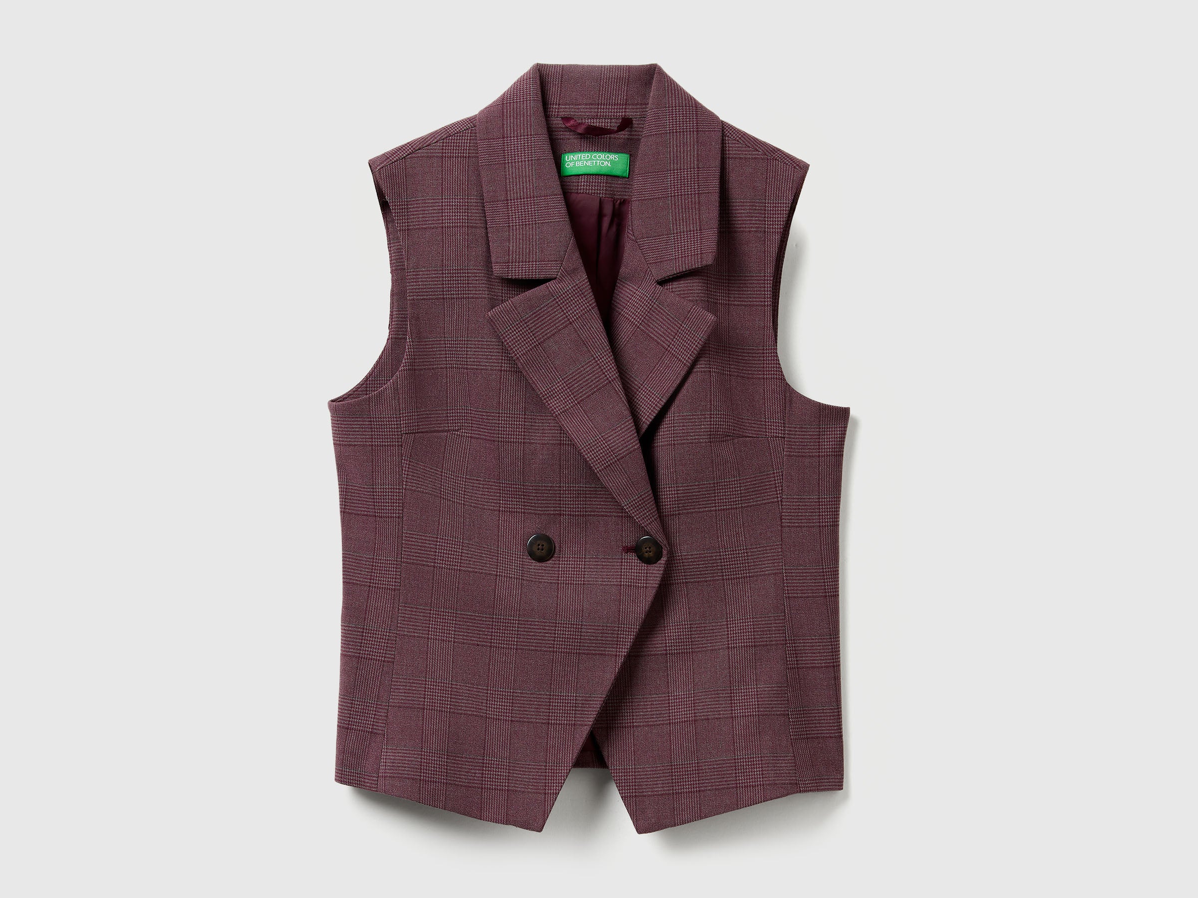 Double-breasted Prince of Wales vest