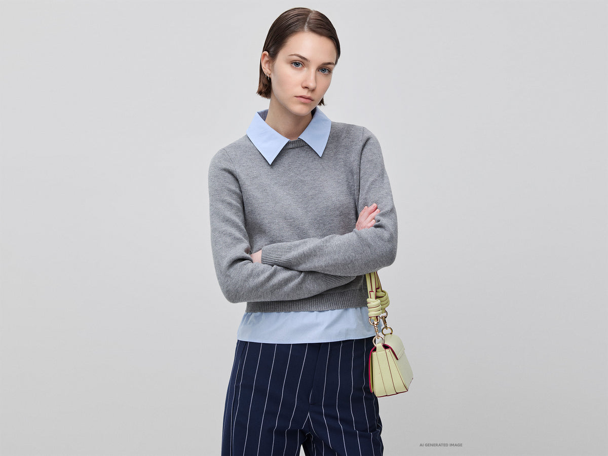 Sweater with shirt collar