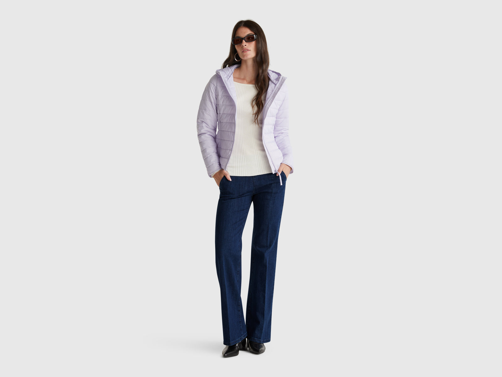 Flared jeans with zip