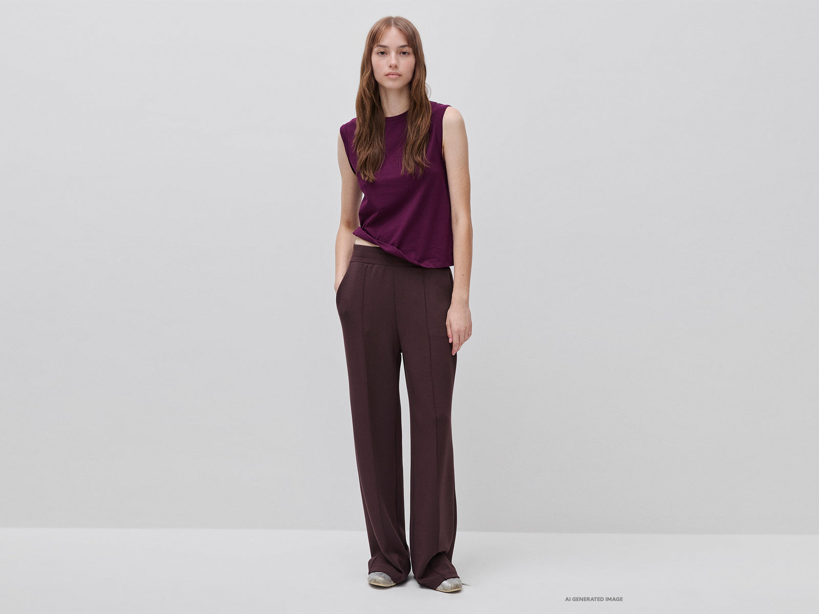 Comfort fit fluid trousers