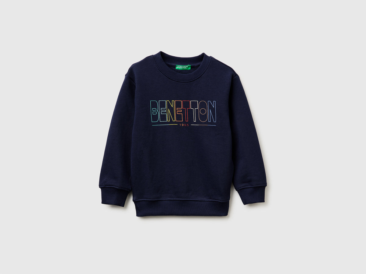 Organic cotton sweatshirt logo print