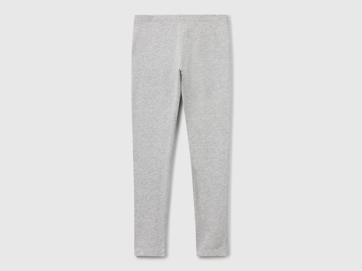 Stretch cotton leggings logo