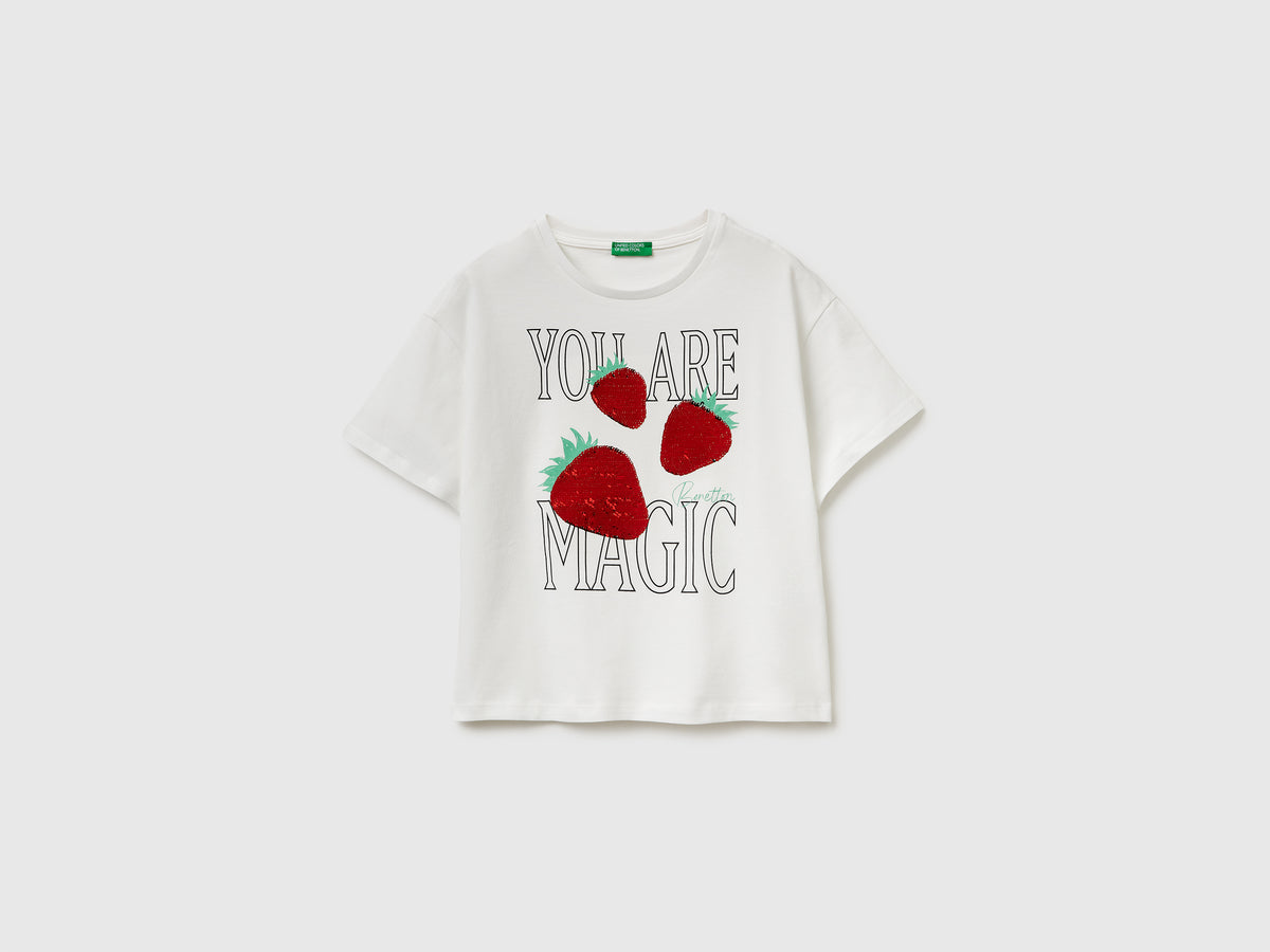 T shirt print sequins