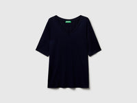 T-shirt decote em V em viscose stretch - ucb_image_FS