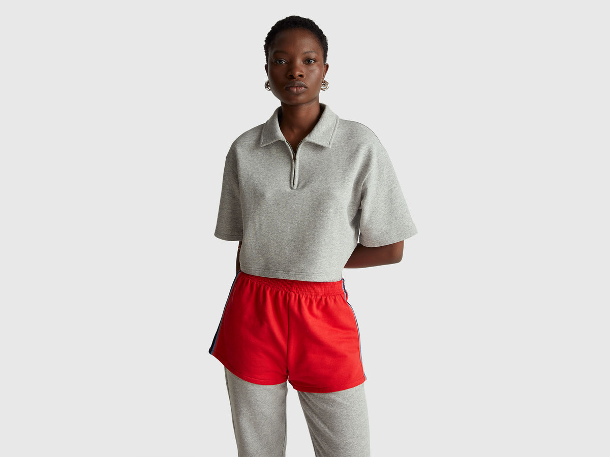 Stranger Things cropped polo zip