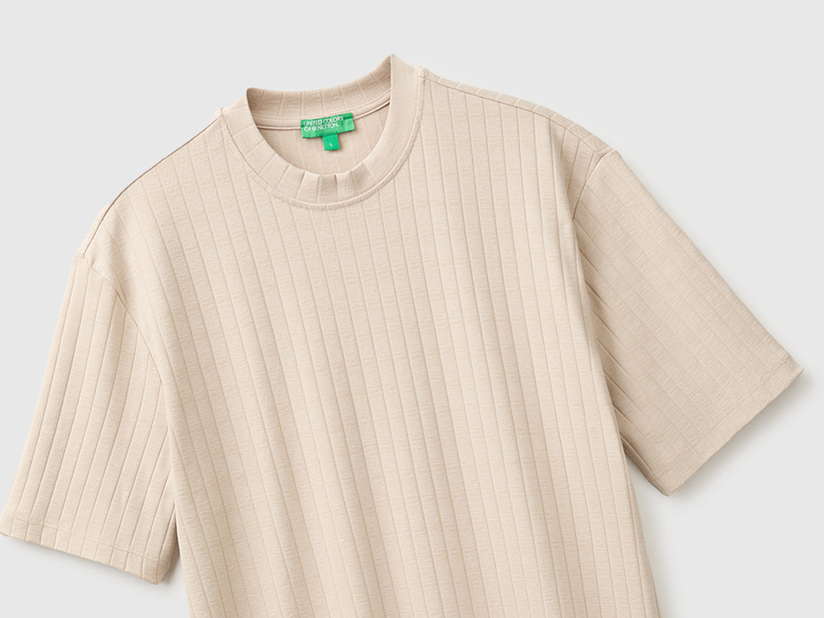 T-shirt canelada de algodão stretch - ucb_image_FY
