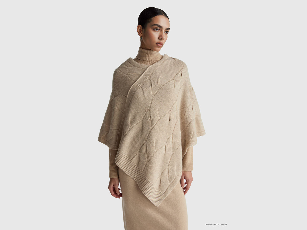 Diamond cape pure cashmere