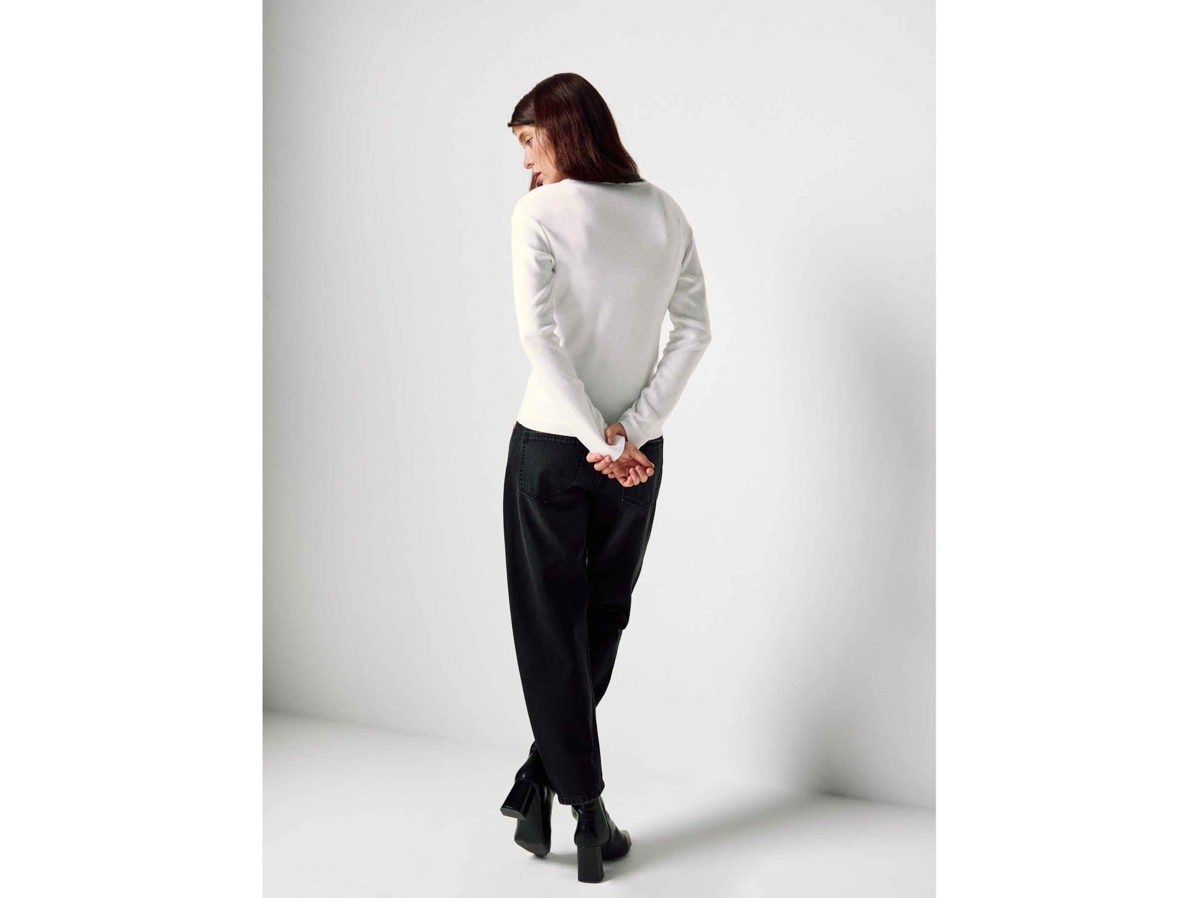 Camisola com decote em V em algodão puro - ucb_image_B