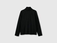 Black turtleneck sweater in cashmere and wool blend - ucb_image_BS
