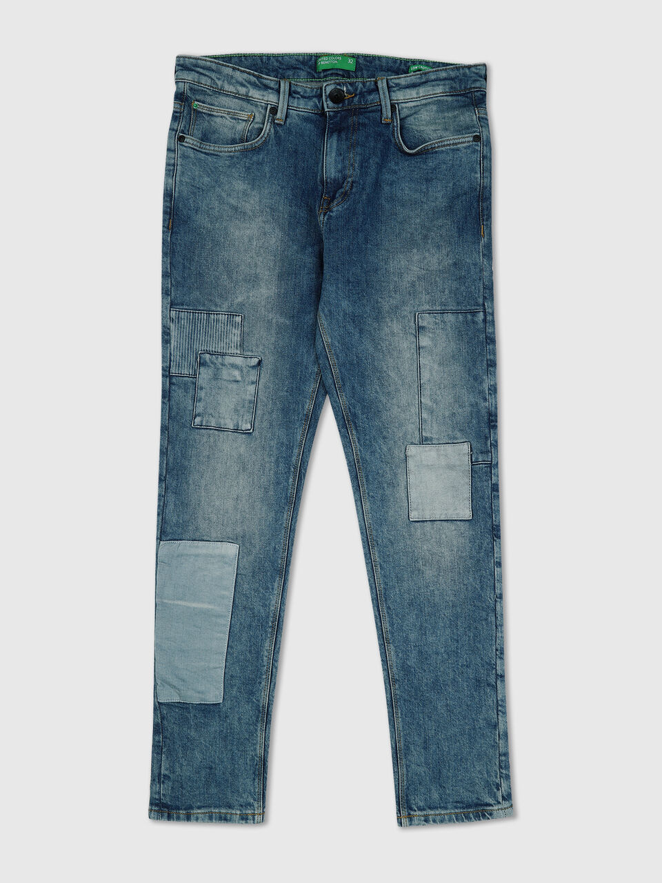 Low Crotch Patch Work Denim image number null