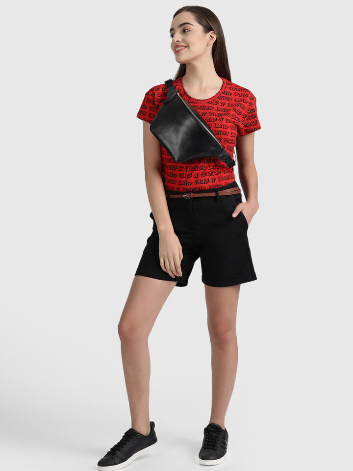 Cotton Lycra Shorts in Solid Colour