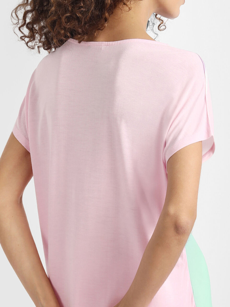 Knit Woven Top With Text image number null