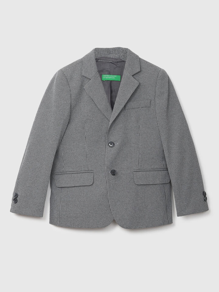 Knit Houndstood Pattern Jacket