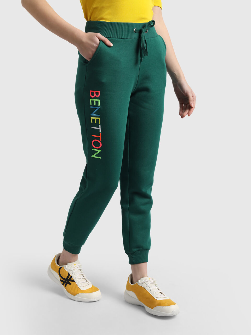 Basic Knit Pants with Benetton Text image number null