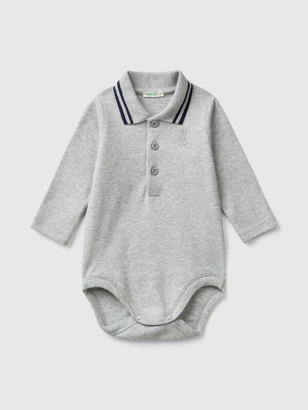 Bodysuit polo in organic cotton New Born (0-18 months)