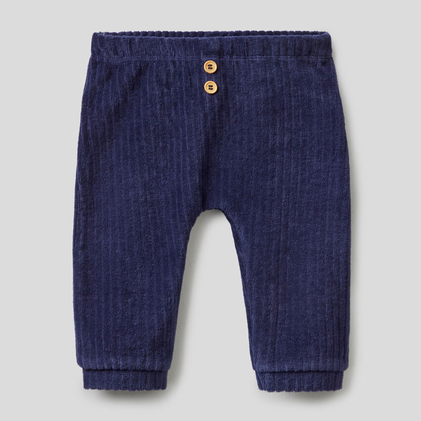 Chenille trousers with animal