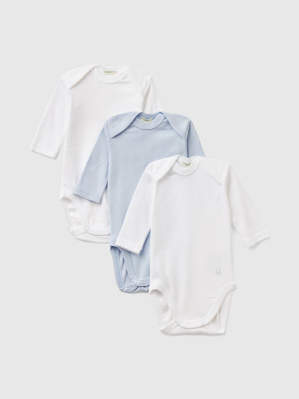 Three solid color bodysuits in organic cotton New Born (0-18 months)