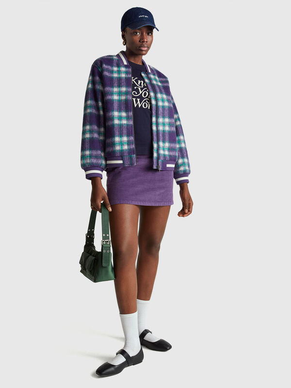 Velvet mini skirt Women