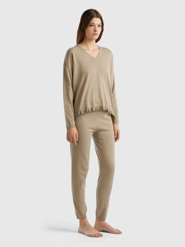 Knit trousers with drawstring Women