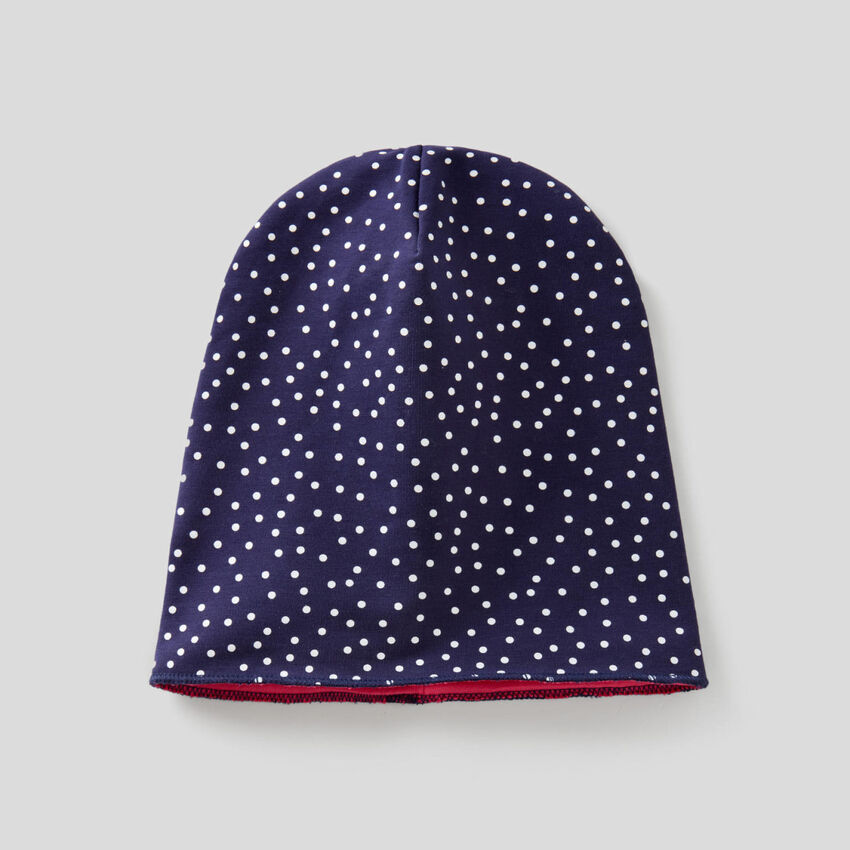 Reversible hat in stretch cotton