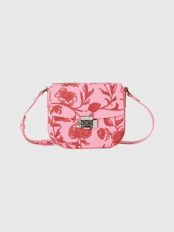 Pastel pink bag with flower print Women