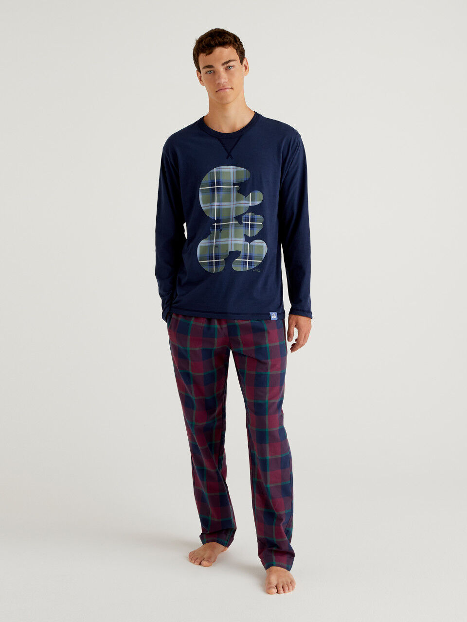 Check trousers in lightweight flannel