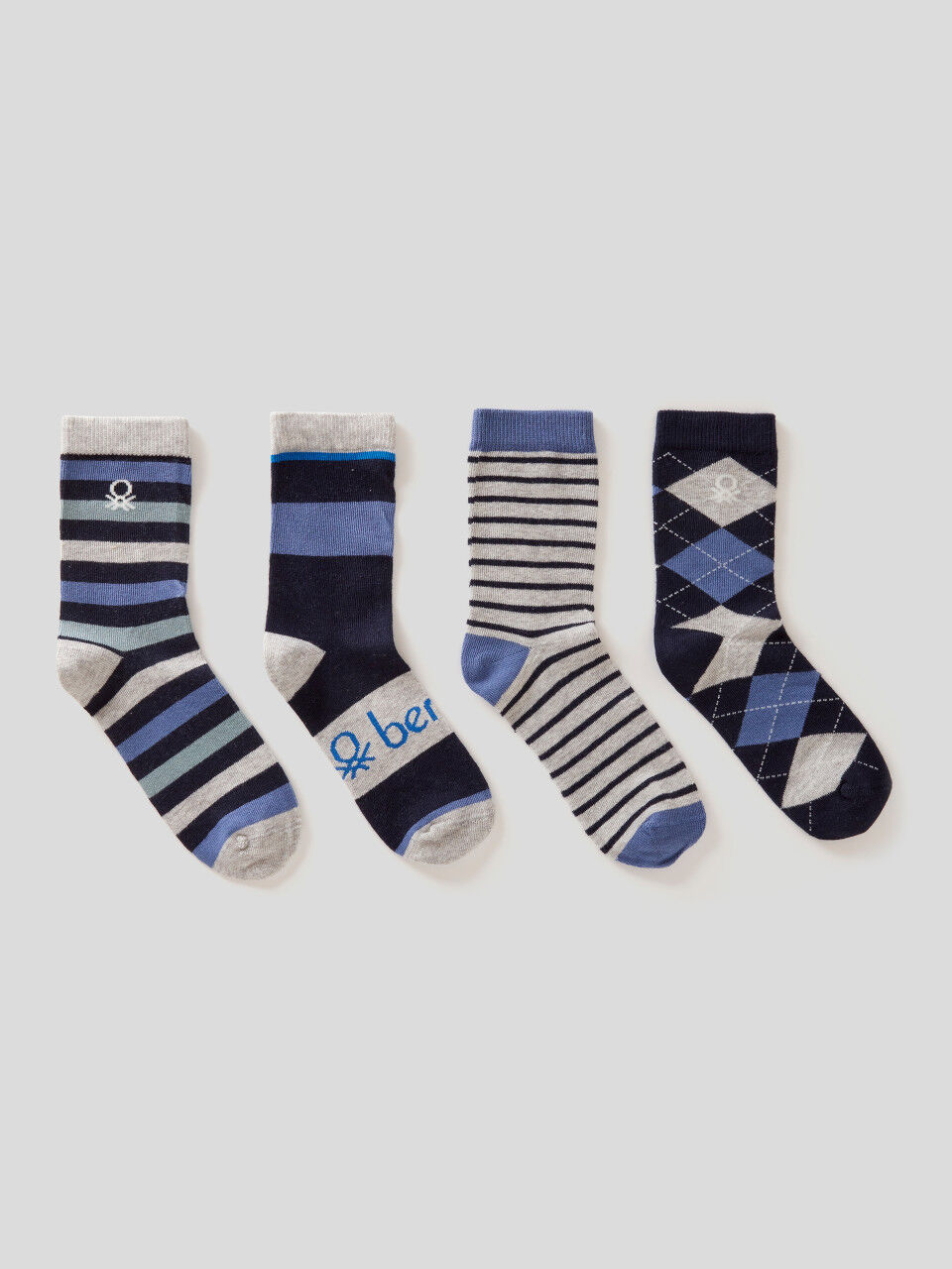 Set of patterned socks in stretch cotton blend
