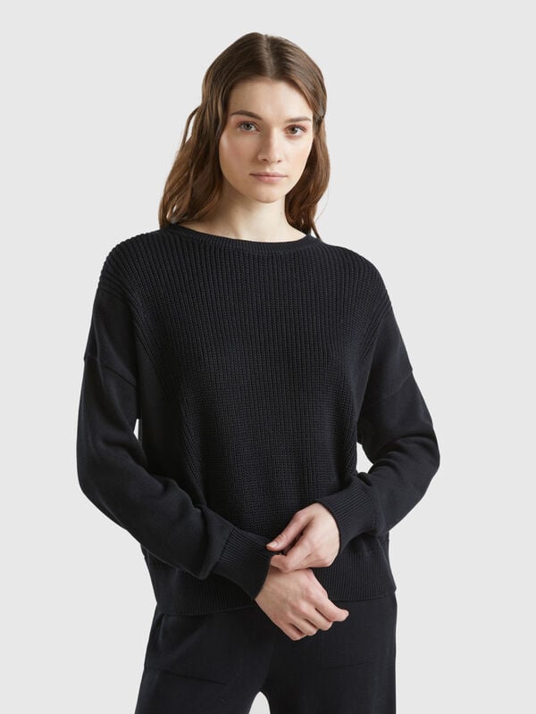 Black cotton sweater Women