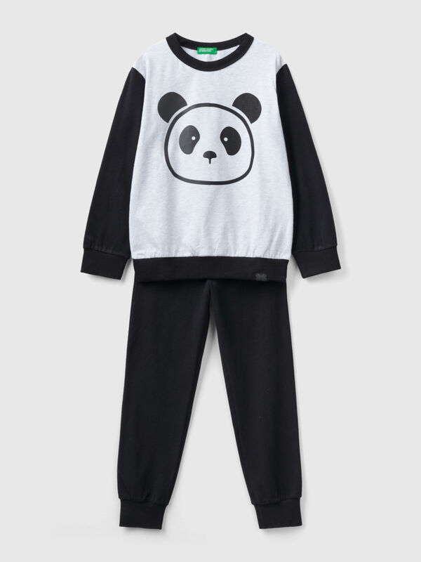 Warm pyjamas with panda print