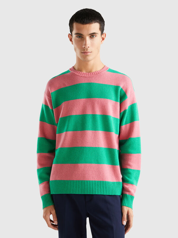 Sweater with two-tone stripes Men