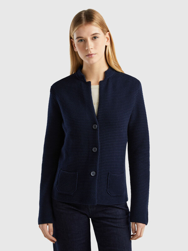 100% cotton knit jacket Women