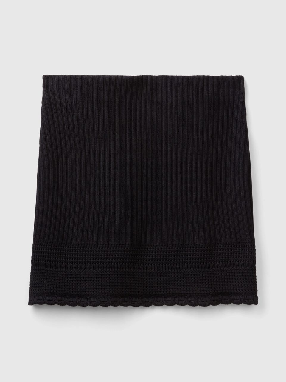 Knit stitch skirt - Black | Benetton