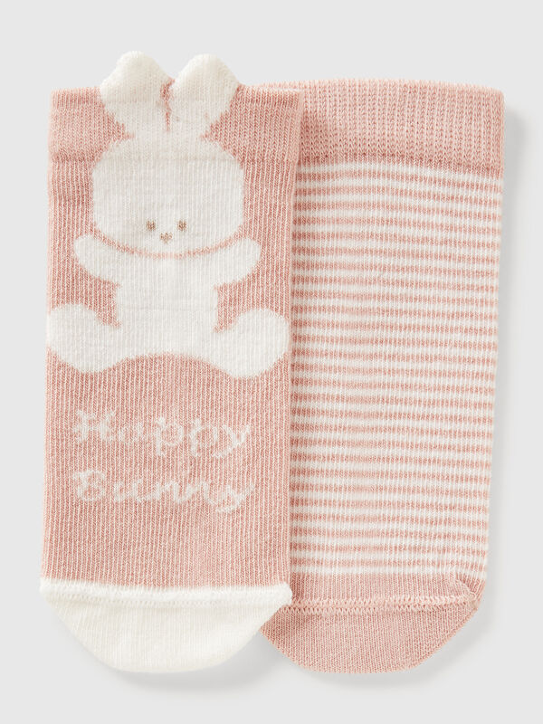 Set of socks with stripes and bunny New Born (0-18 months)