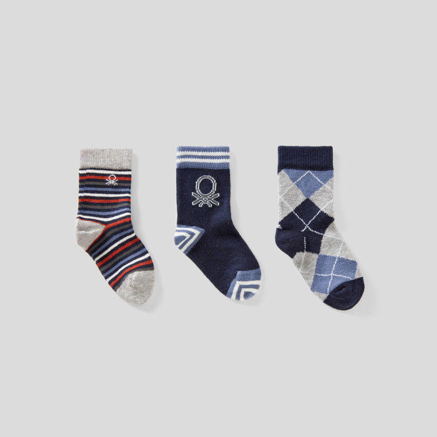 Sock set in blue tones