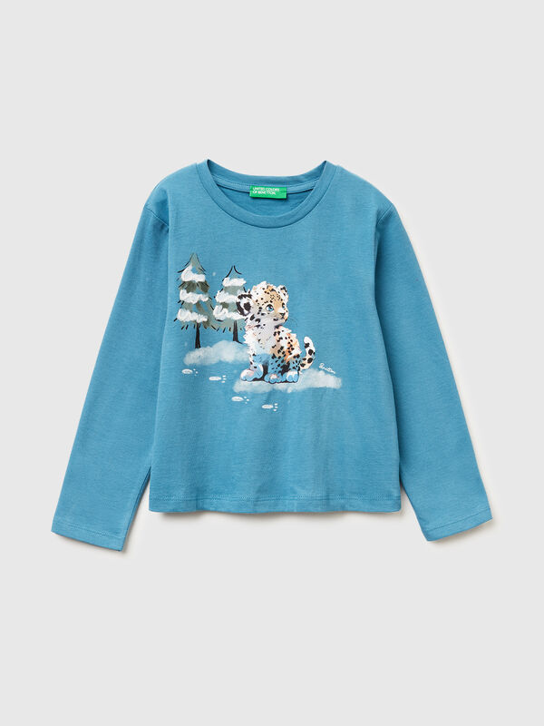 Cotton t-shirt with print Junior Girl